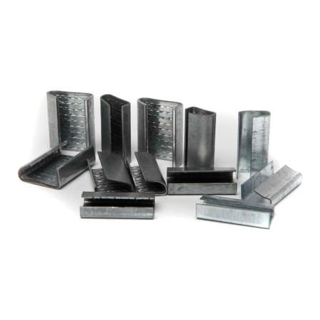 Independent Metal Strap Co. Independent Metal Strap Serrated Semi-Open Strapping Seals, 5/8" Strap Width, Silver, Pack of 1000 500-P